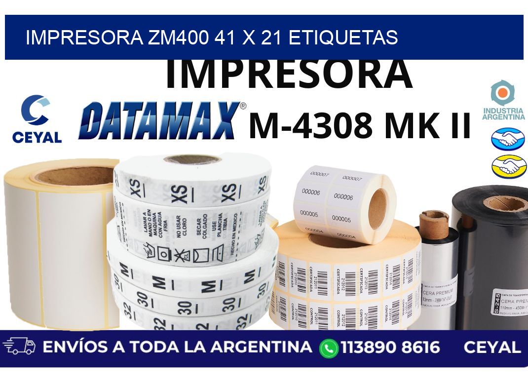 impresora zm400 41 x 21 etiquetas