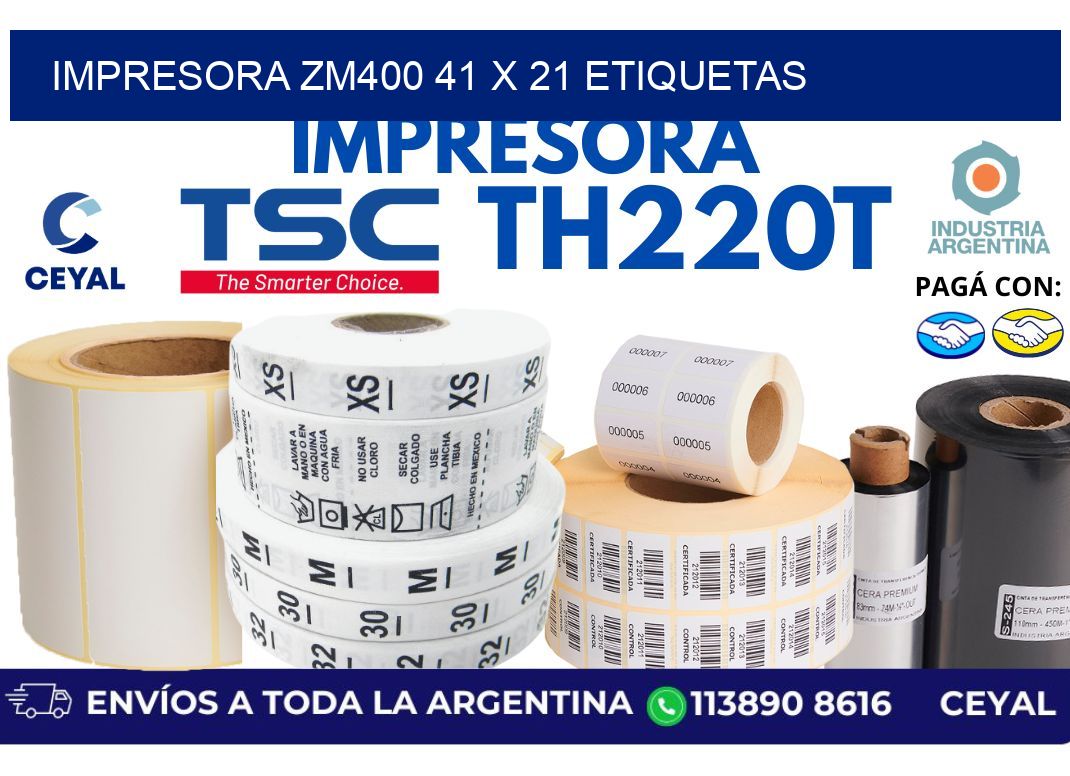 impresora zm400 41 x 21 etiquetas