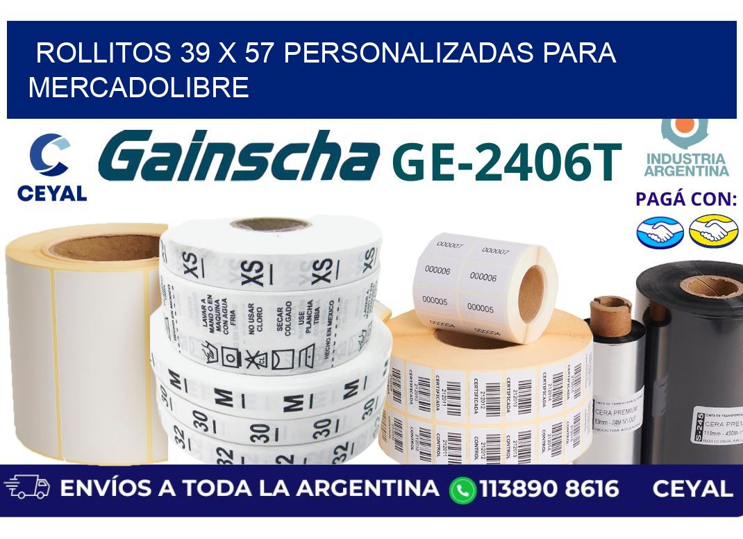 rollitos 39 x 57 personalizadas para mercadolibre