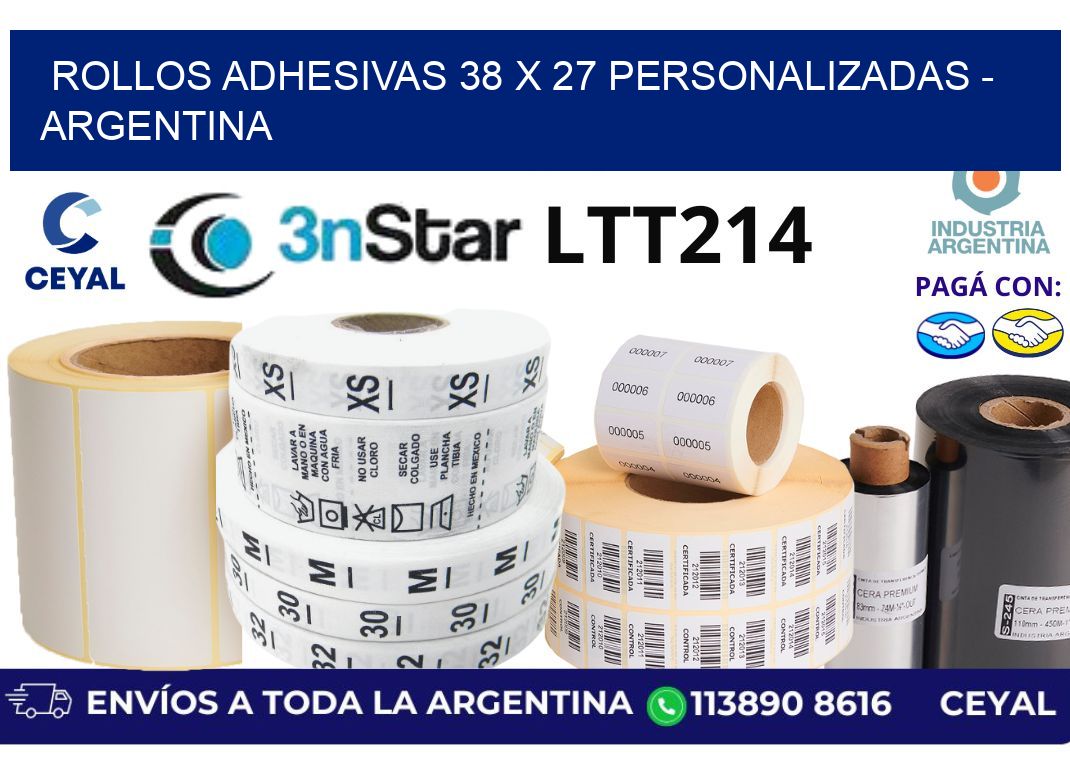 rollos adhesivas 38 x 27 personalizadas – Argentina