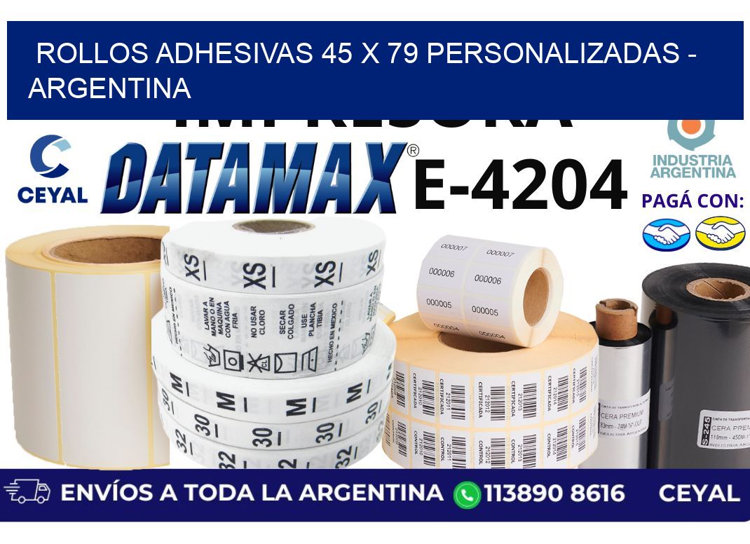 rollos adhesivas 45 x 79 personalizadas – Argentina