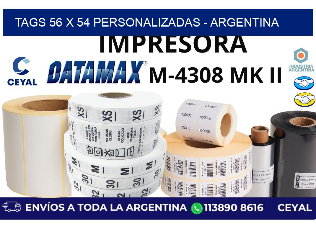 tags 56 x 54 personalizadas - Argentina