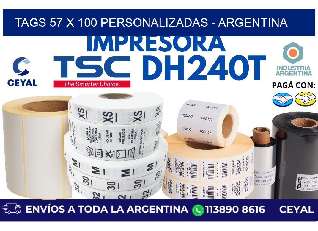 tags 57 x 100 personalizadas – Argentina
