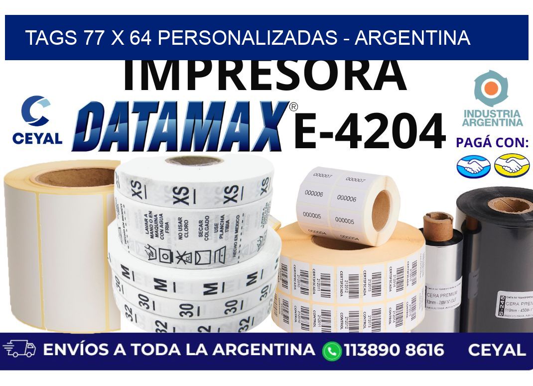 tags 77 x 64 personalizadas – Argentina