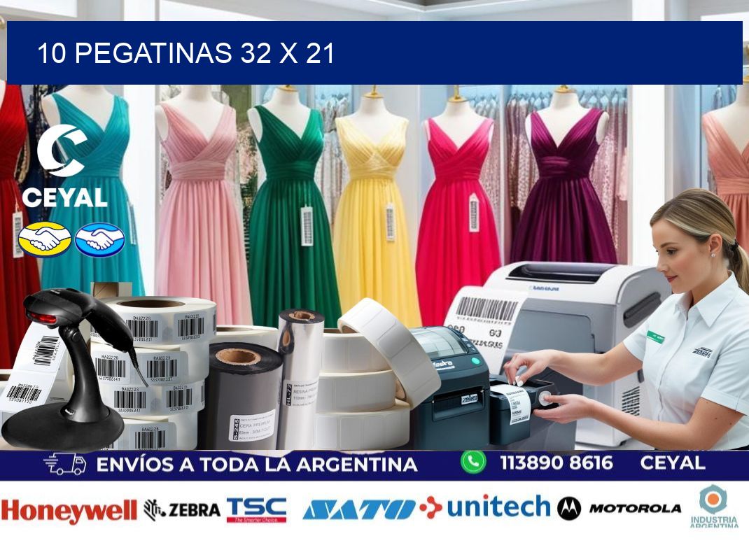 10 PEGATINAS 32 x 21