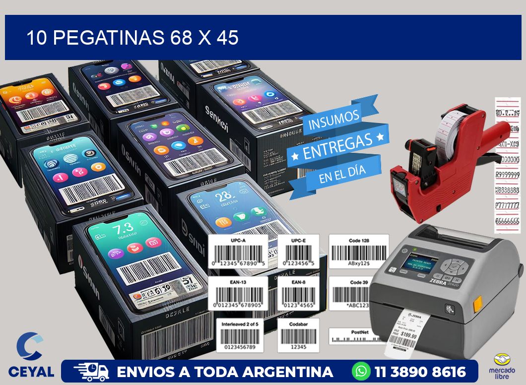 10 PEGATINAS 68 x 45