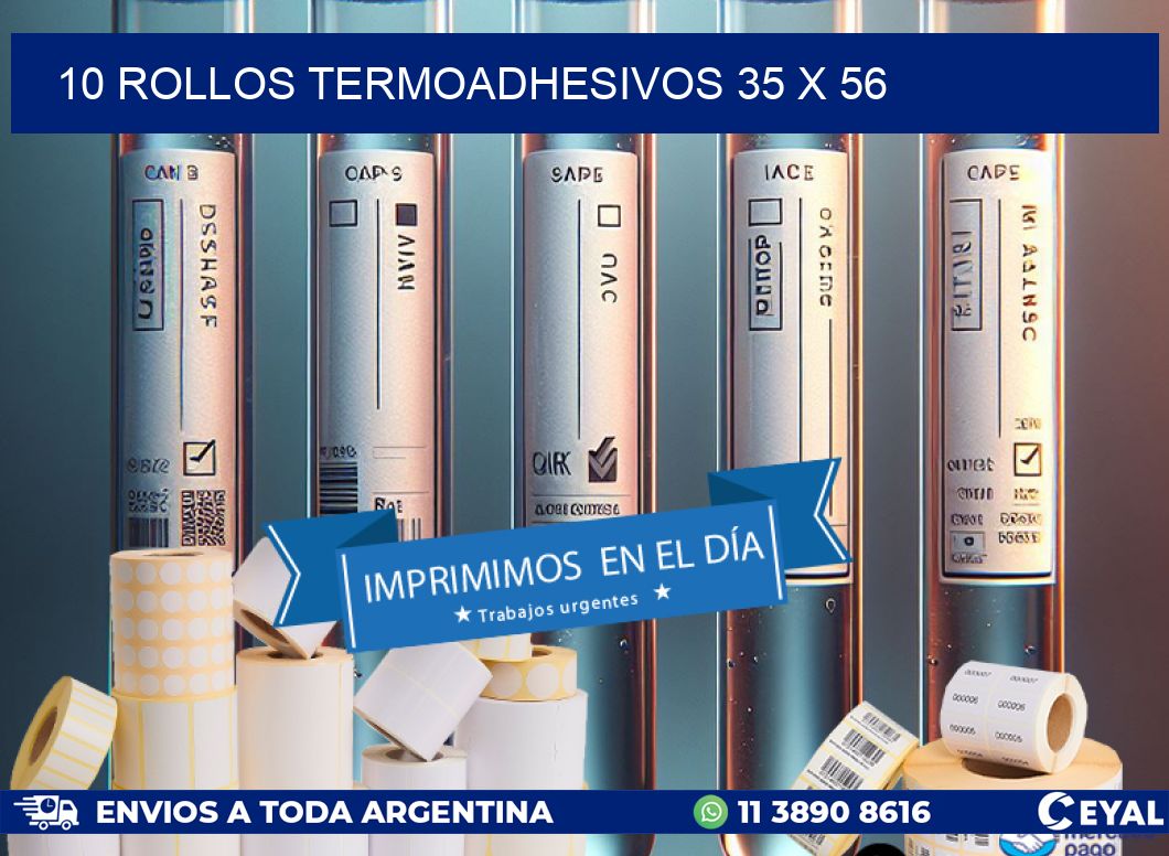 10 ROLLOS TERMOADHESIVOS 35 x 56