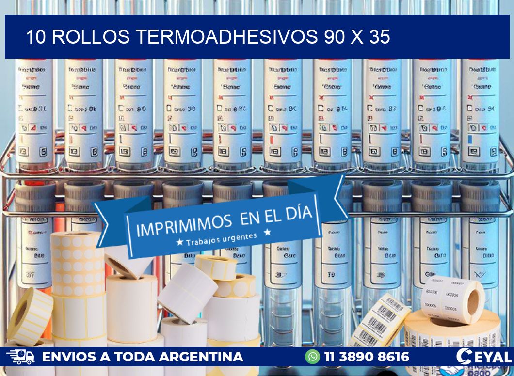 10 ROLLOS TERMOADHESIVOS 90 x 35