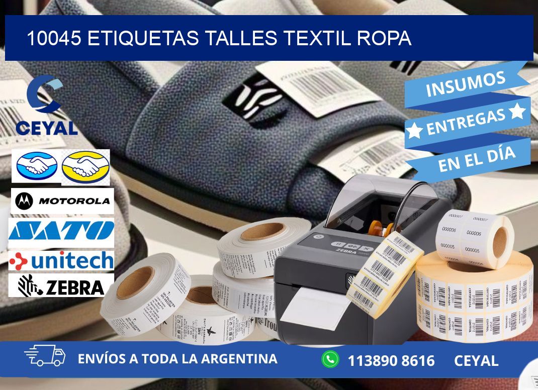 10045 ETIQUETAS TALLES TEXTIL ROPA