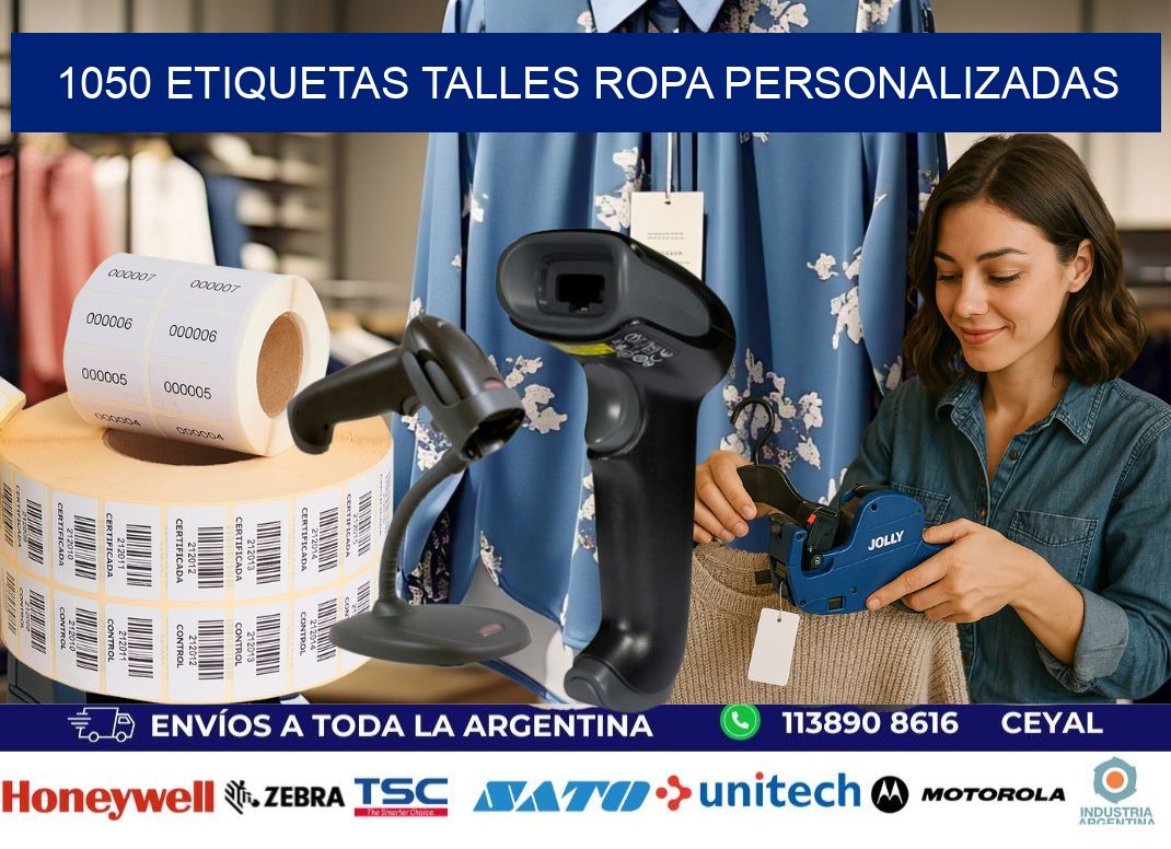 1050 ETIQUETAS TALLES ROPA PERSONALIZADAS