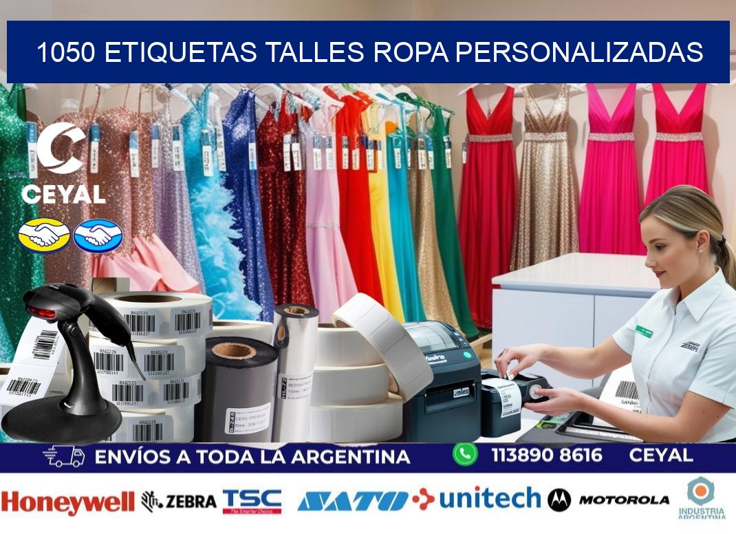 1050 ETIQUETAS TALLES ROPA PERSONALIZADAS