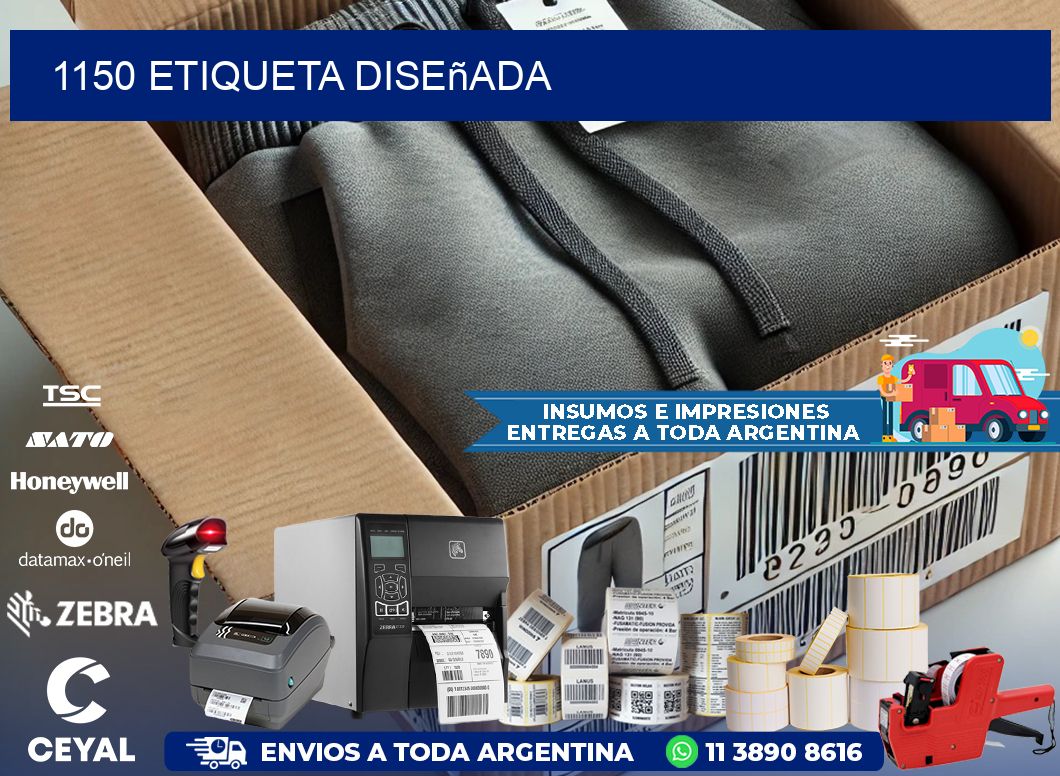 1150 etiqueta diseñada