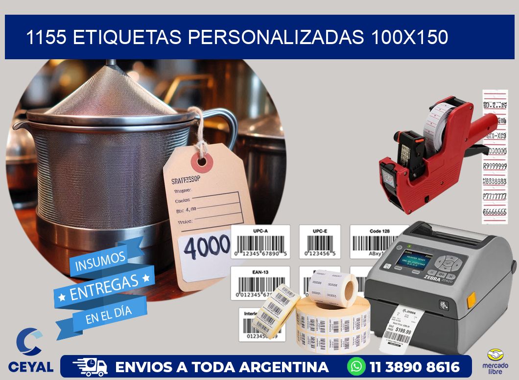 1155 Etiquetas personalizadas 100x150