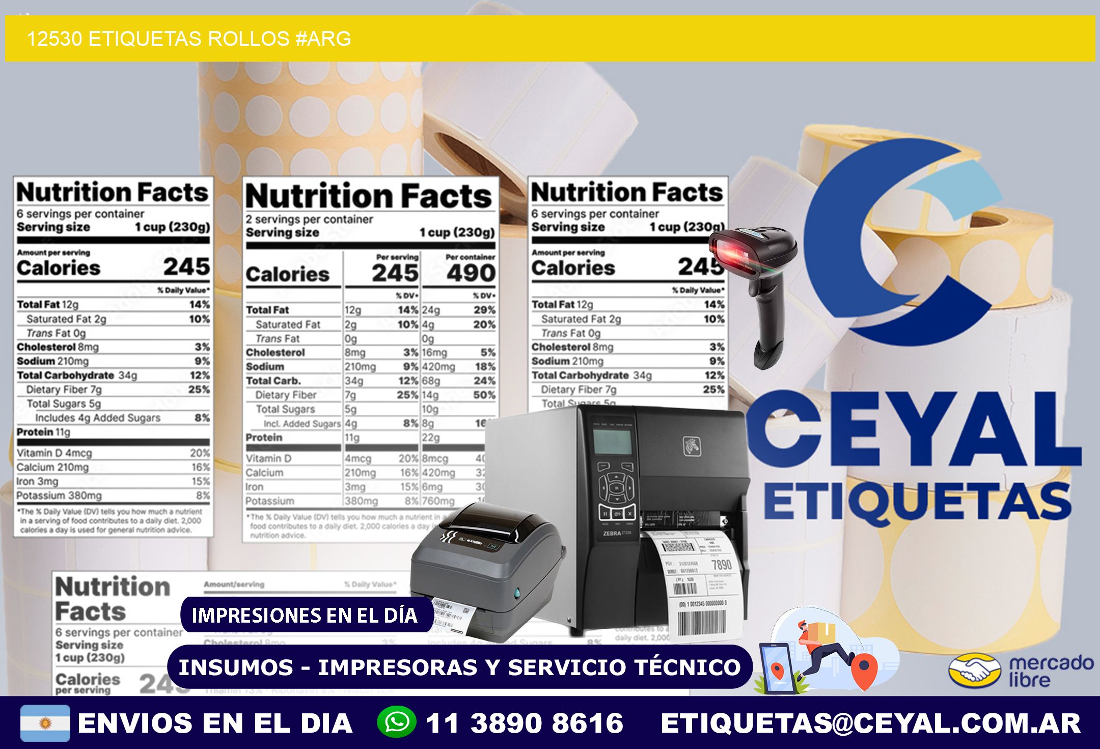 12530 etiquetas rollos #ARG