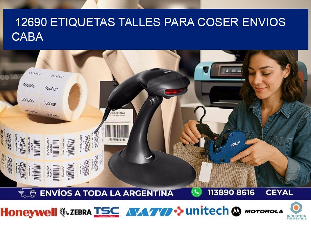 12690 ETIQUETAS TALLES PARA COSER ENVIOS CABA