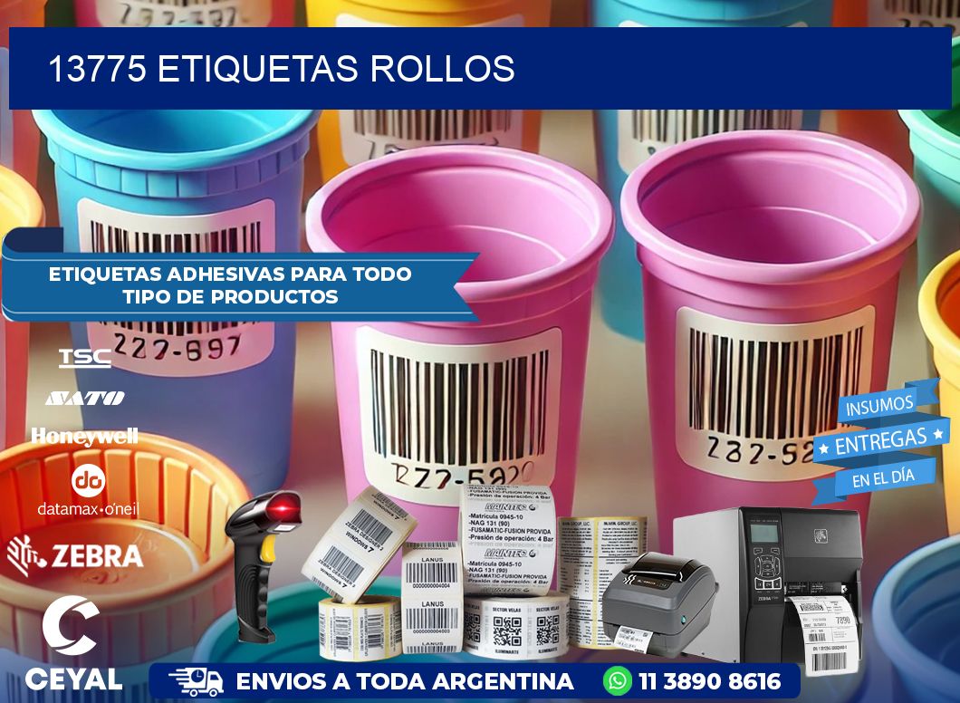 13775 etiquetas rollos