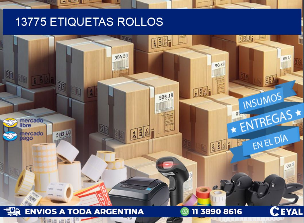 13775 etiquetas rollos
