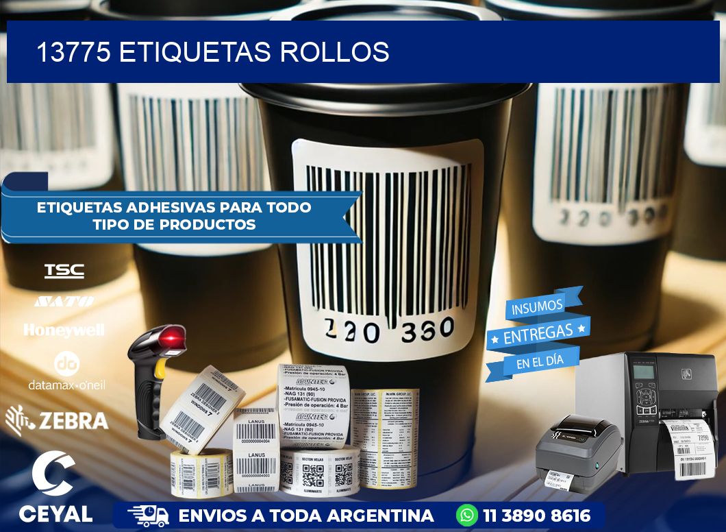 13775 etiquetas rollos