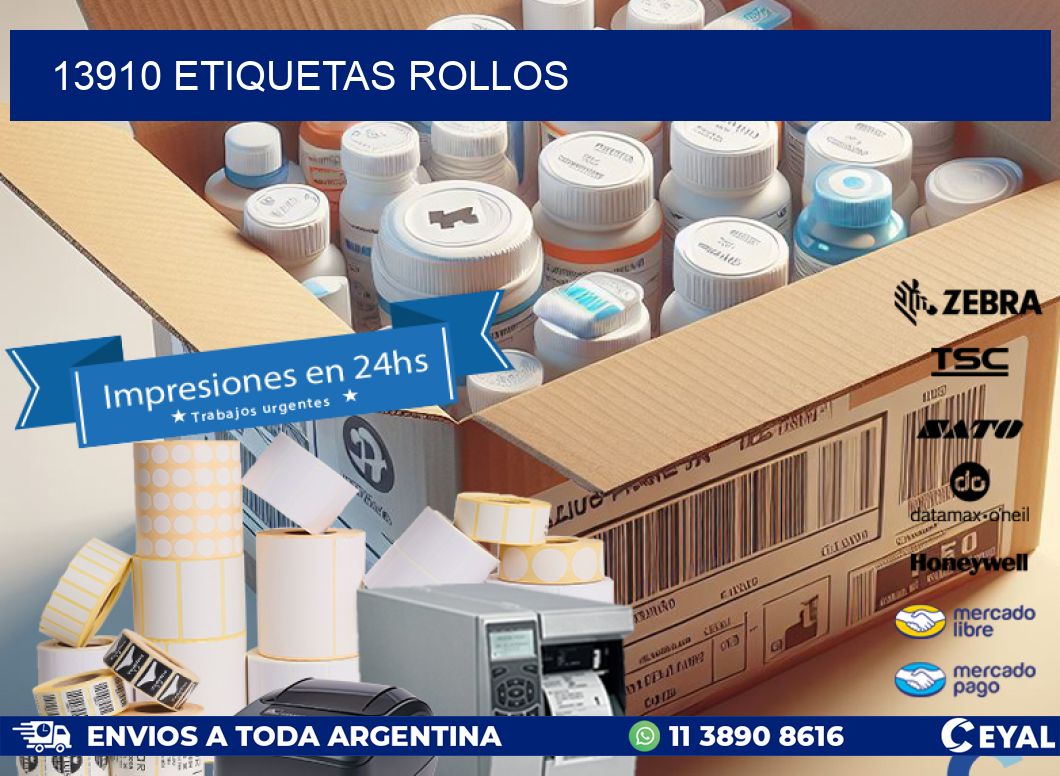 13910 etiquetas rollos