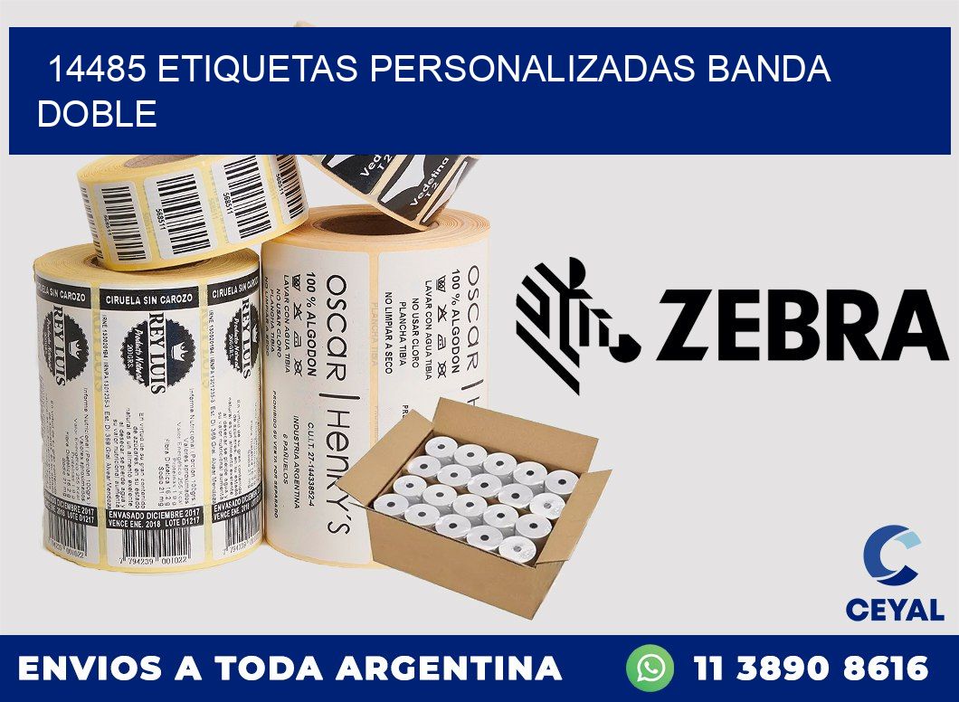 14485 Etiquetas personalizadas banda doble