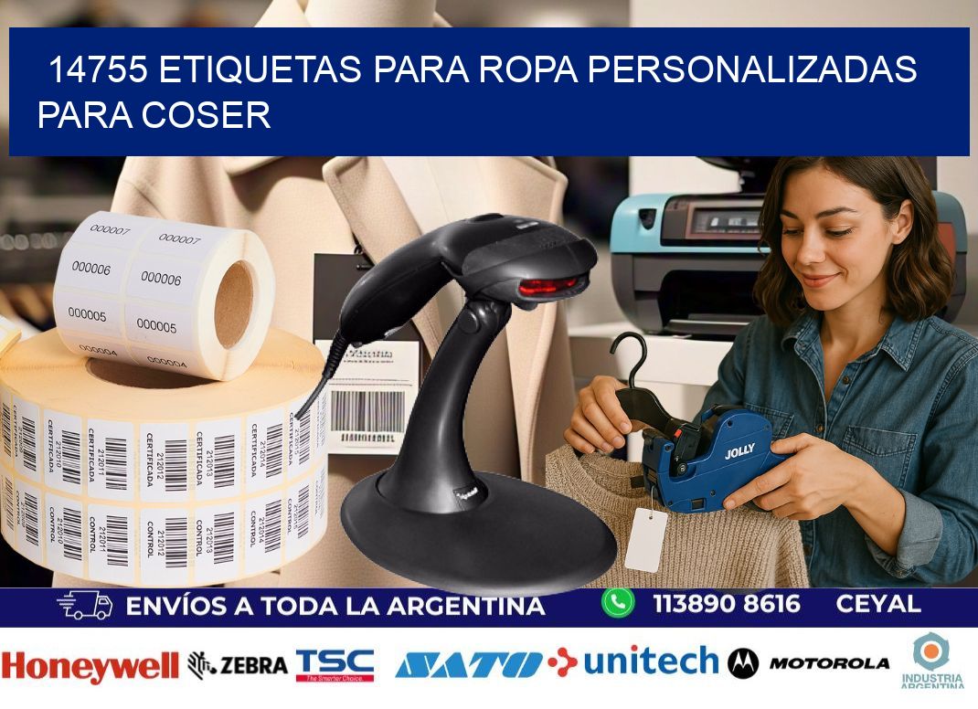 14755 Etiquetas para ropa personalizadas para coser