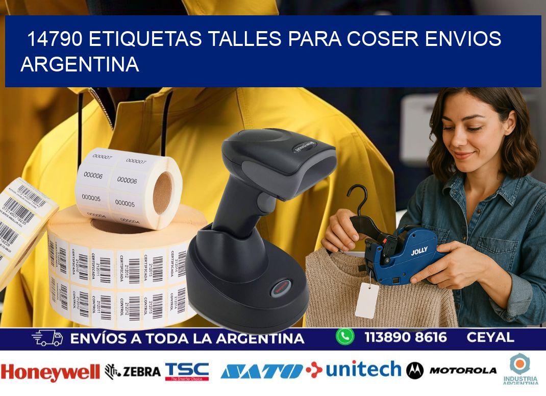 14790 ETIQUETAS TALLES PARA COSER ENVIOS ARGENTINA