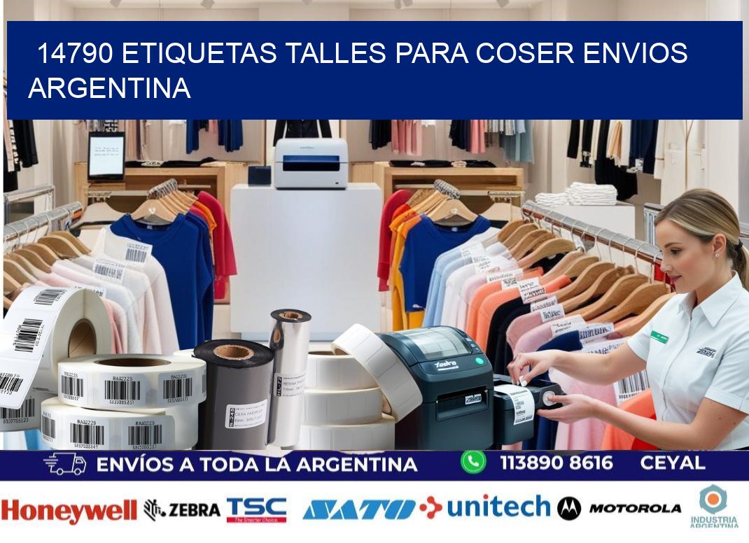 14790 ETIQUETAS TALLES PARA COSER ENVIOS ARGENTINA