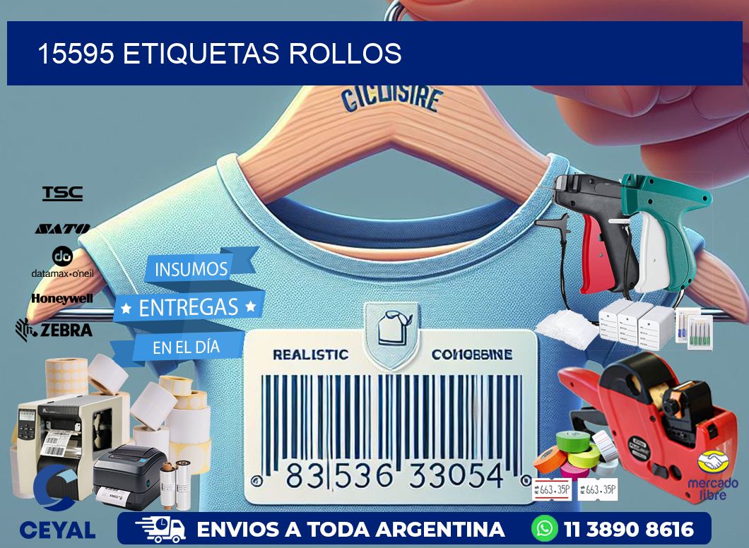 15595 etiquetas rollos