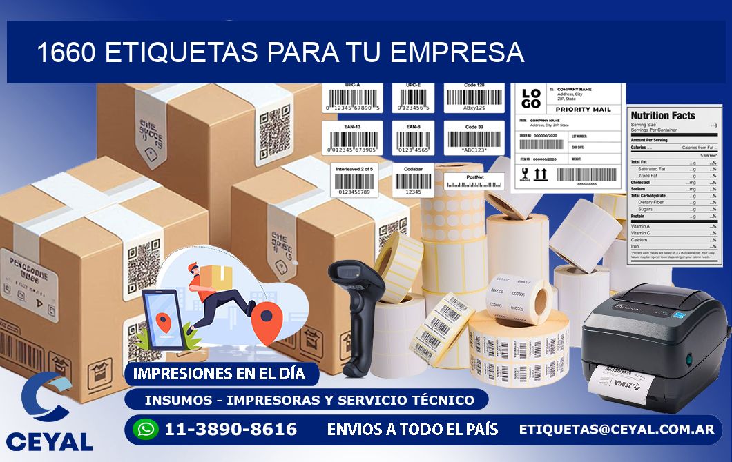 1660 etiquetas para tu empresa