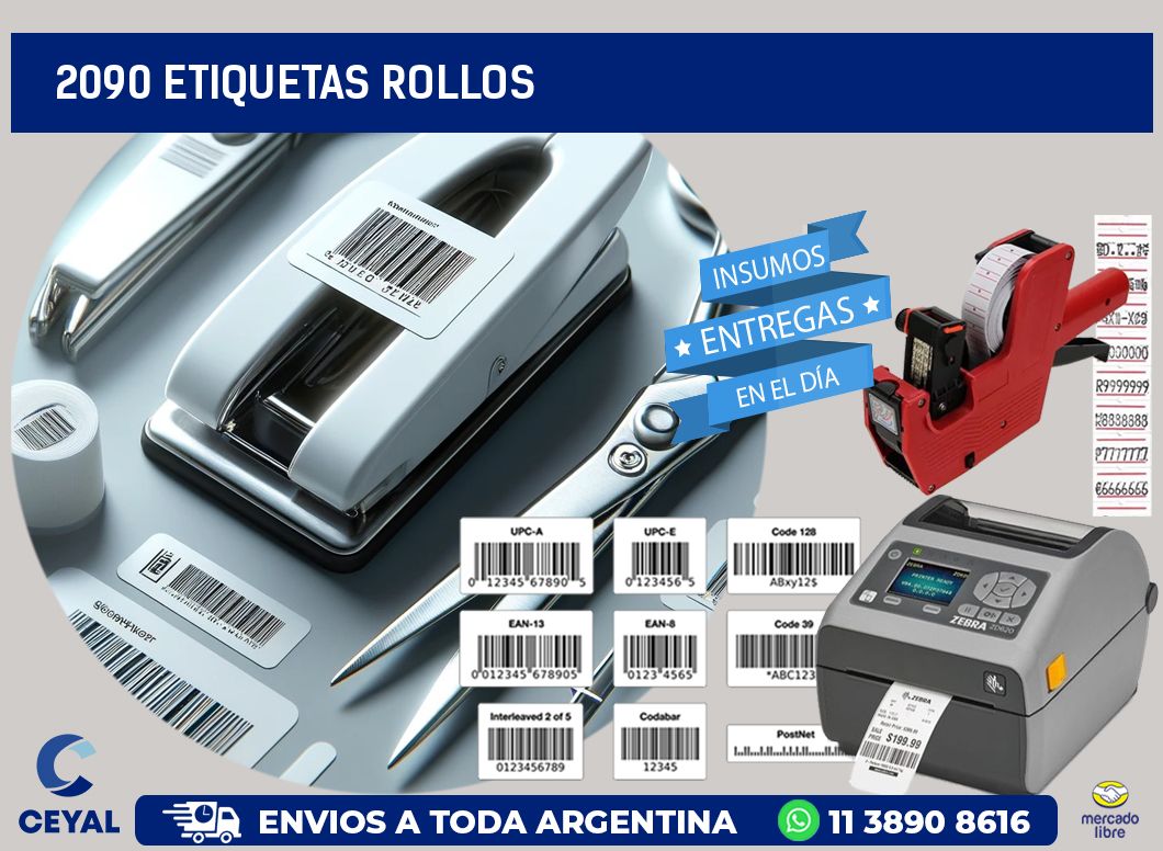 2090 etiquetas rollos