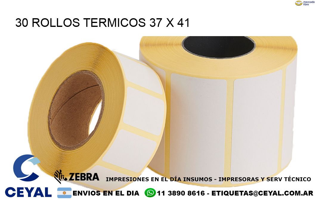 30 ROLLOS TERMICOS 37 x 41