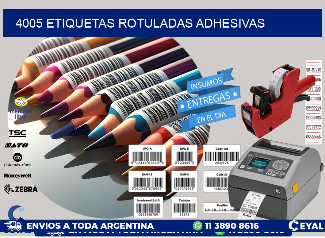 4005 etiquetas rotuladas adhesivas