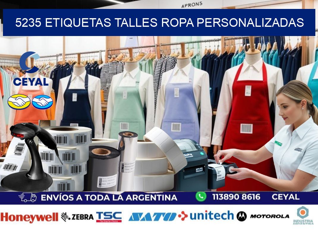 5235 ETIQUETAS TALLES ROPA PERSONALIZADAS
