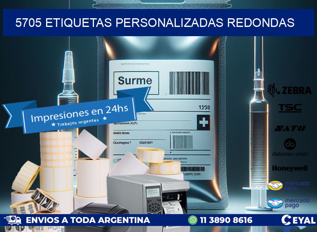 5705 Etiquetas personalizadas redondas