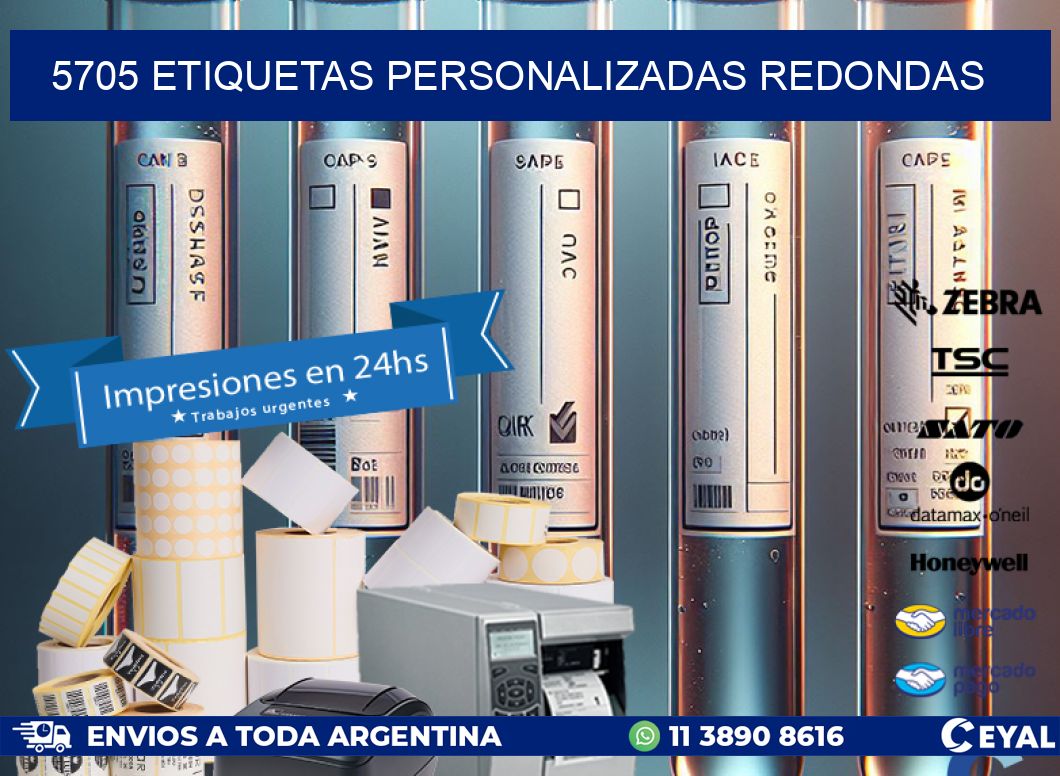 5705 Etiquetas personalizadas redondas
