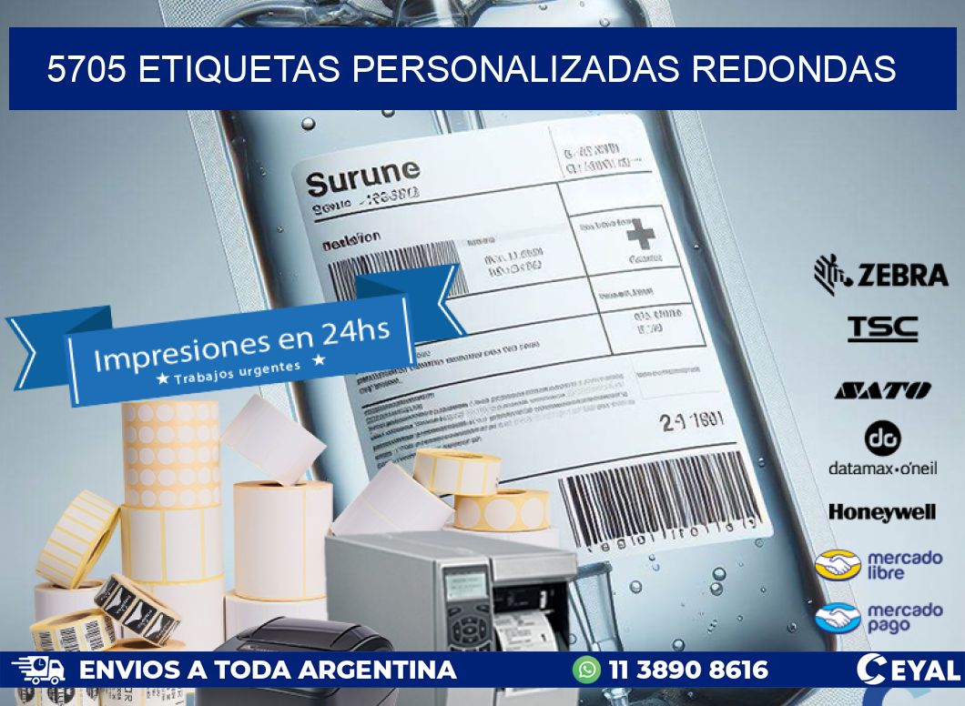 5705 Etiquetas personalizadas redondas