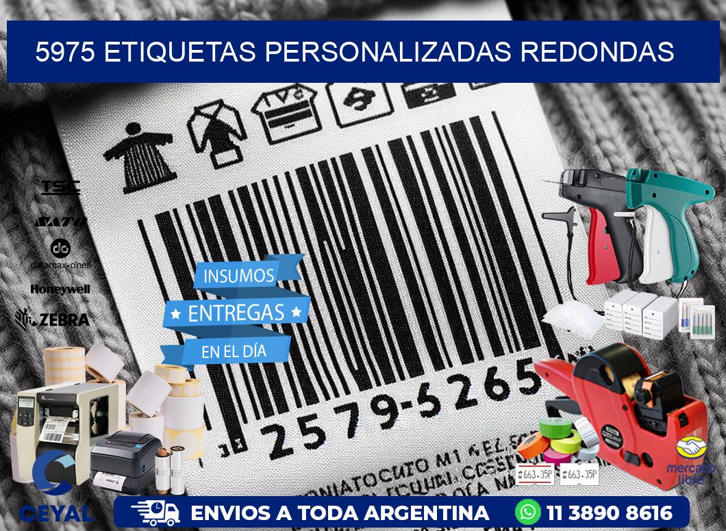 5975 Etiquetas personalizadas redondas