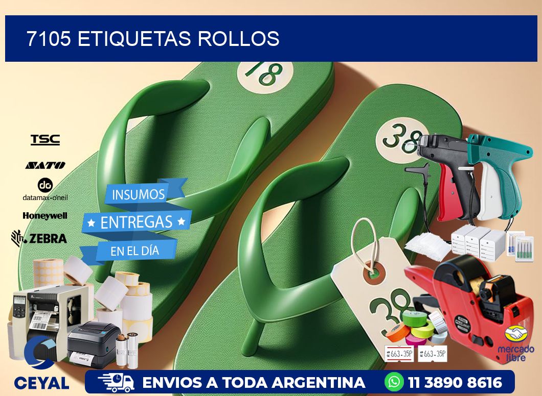 7105 etiquetas rollos
