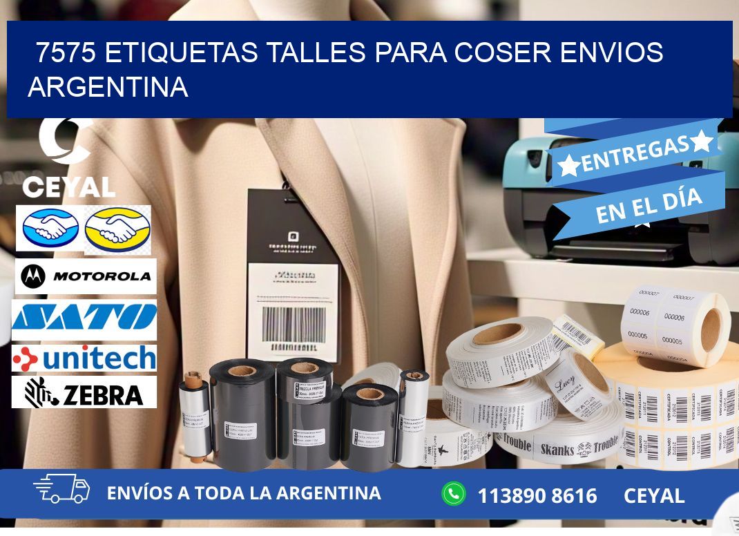 7575 ETIQUETAS TALLES PARA COSER ENVIOS ARGENTINA