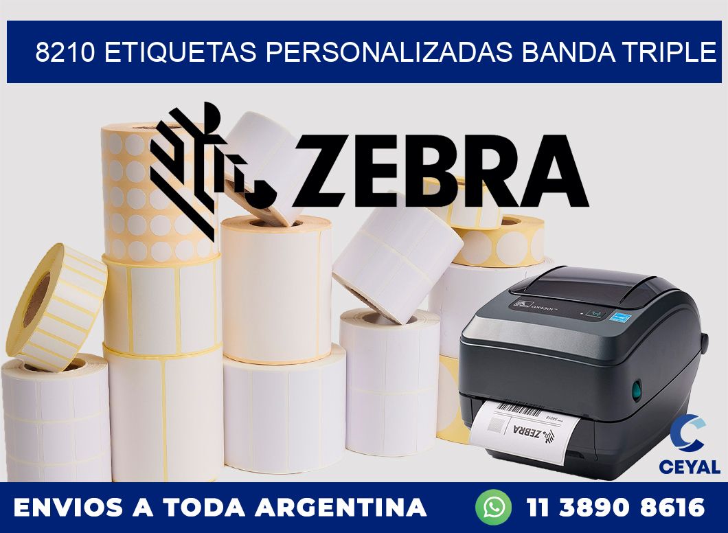 8210 Etiquetas personalizadas banda triple