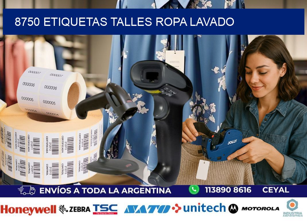 8750 ETIQUETAS TALLES ROPA LAVADO