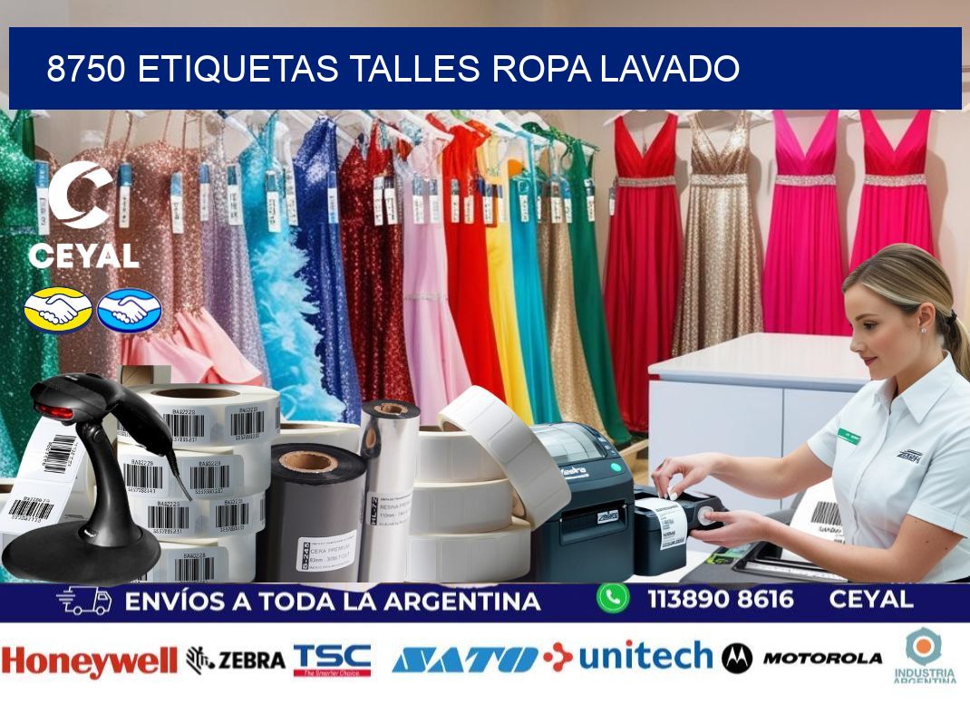 8750 ETIQUETAS TALLES ROPA LAVADO