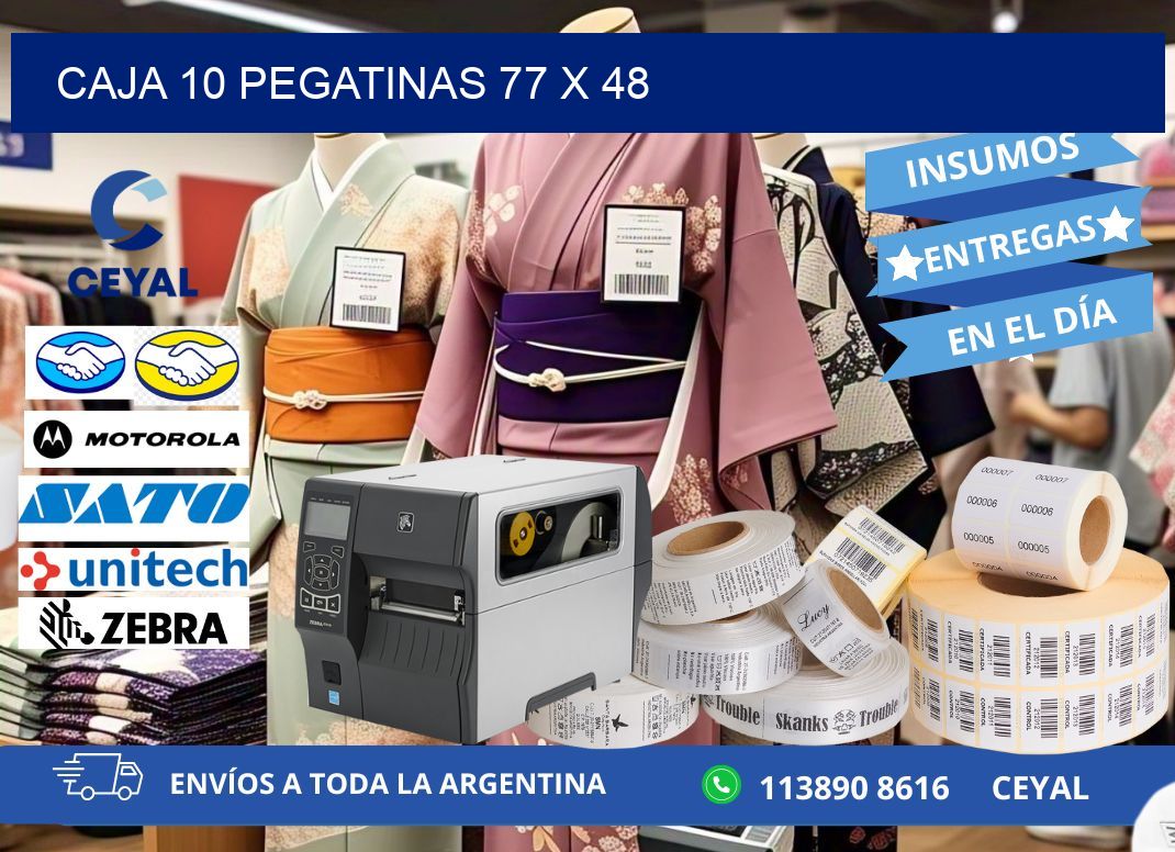 CAJA 10 PEGATINAS 77 x 48