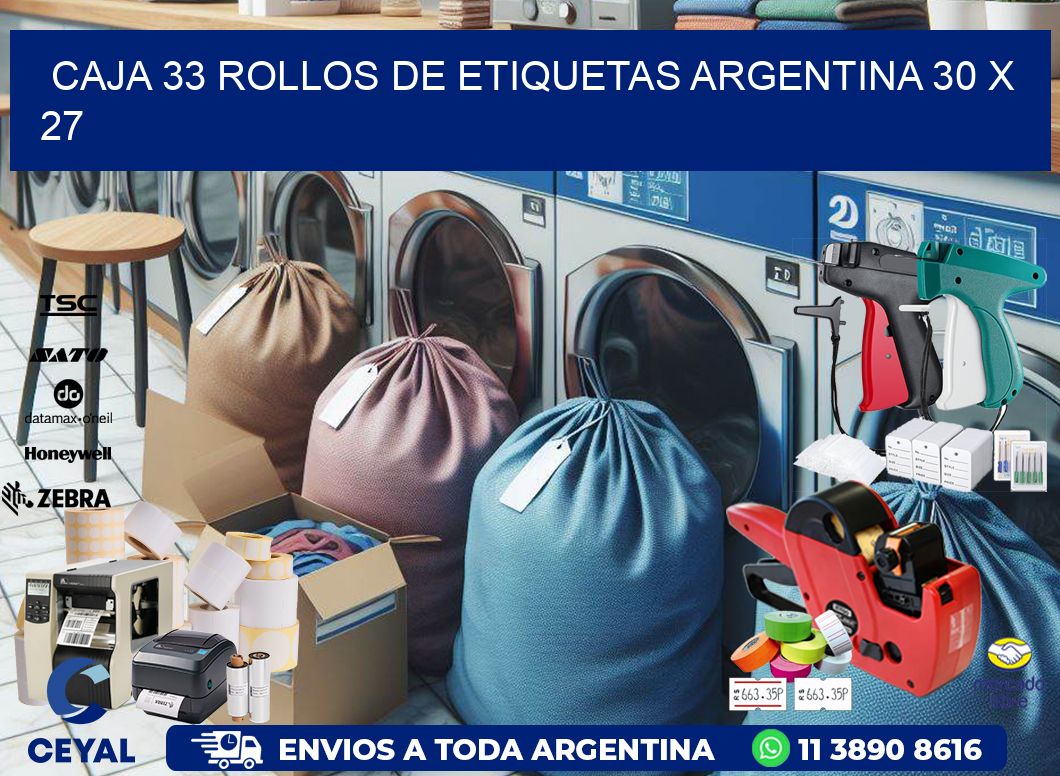 CAJA 33 ROLLOS DE ETIQUETAS ARGENTINA 30 x 27