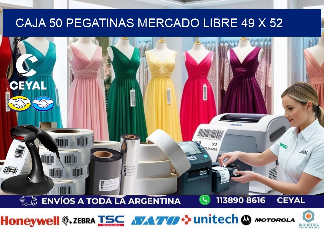 CAJA 50 PEGATINAS MERCADO LIBRE 49 x 52