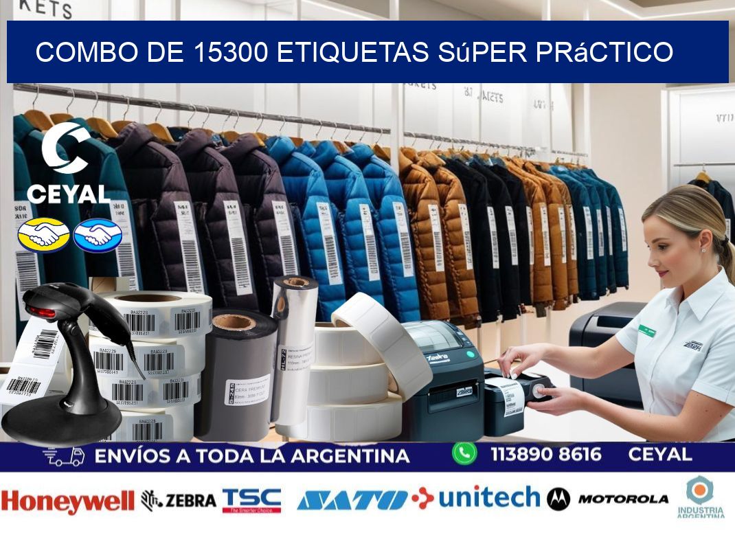 Combo de 15300 etiquetas súper práctico