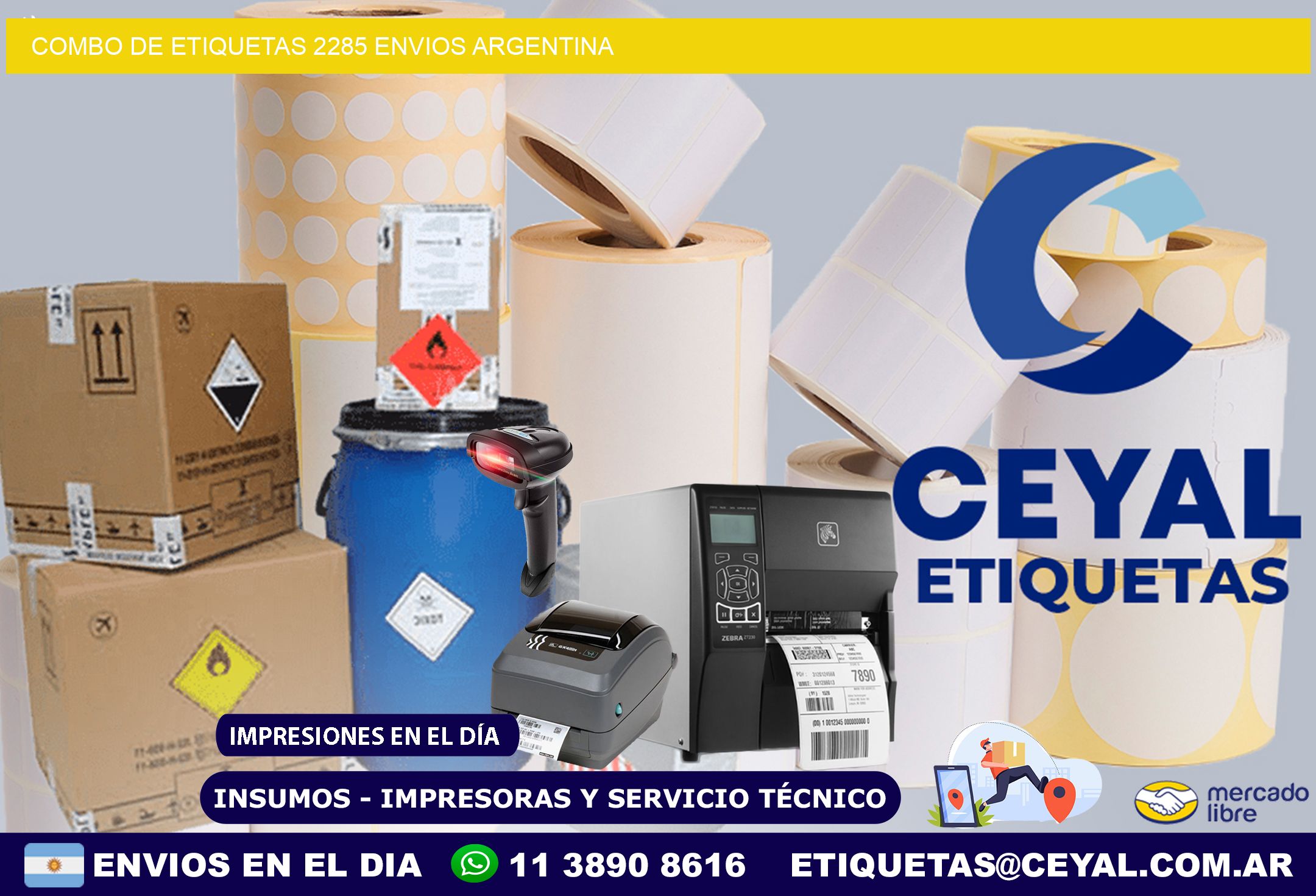 Combo de etiquetas 2285 ENVIOS ARGENTINA