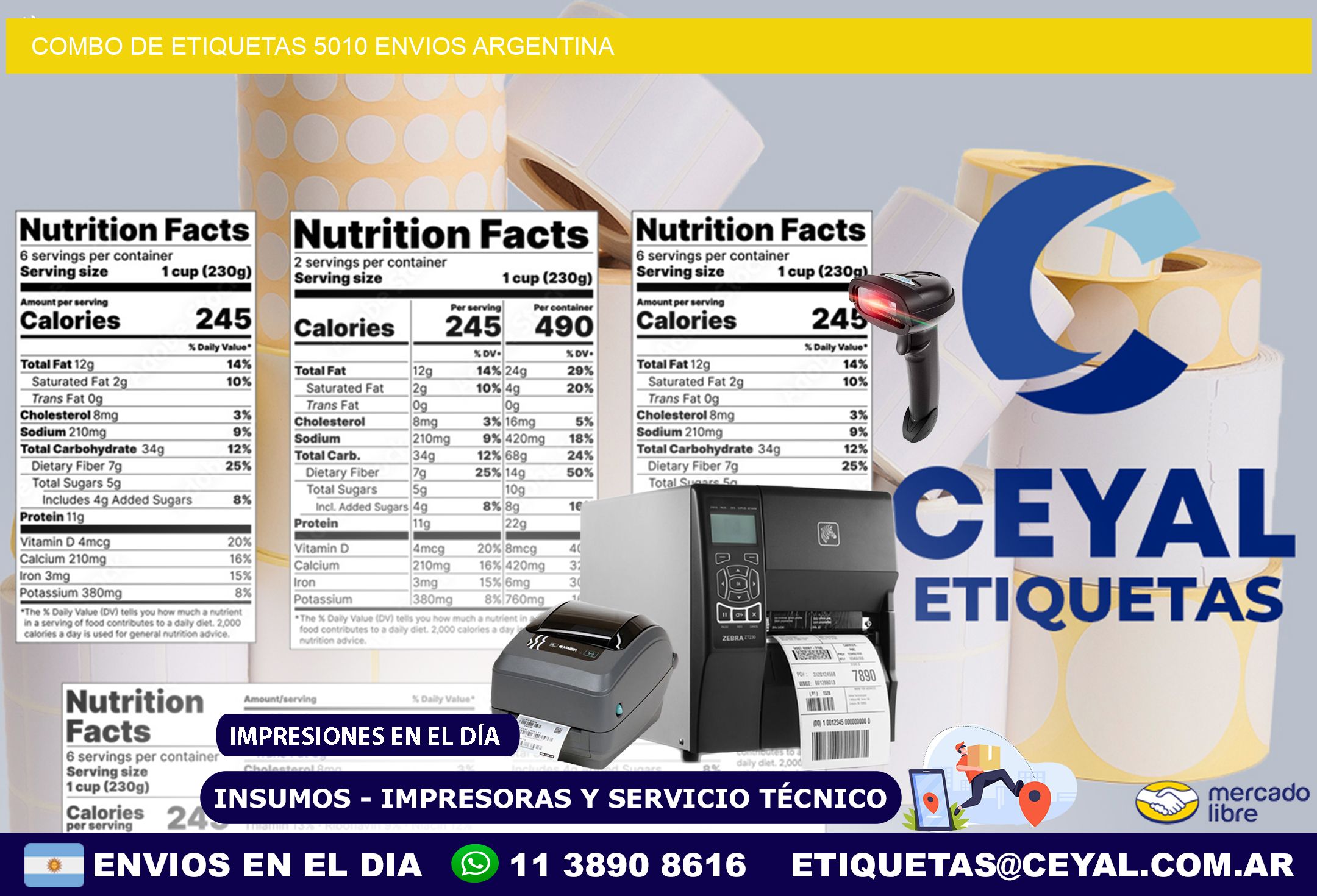 Combo de etiquetas 5010 ENVIOS ARGENTINA
