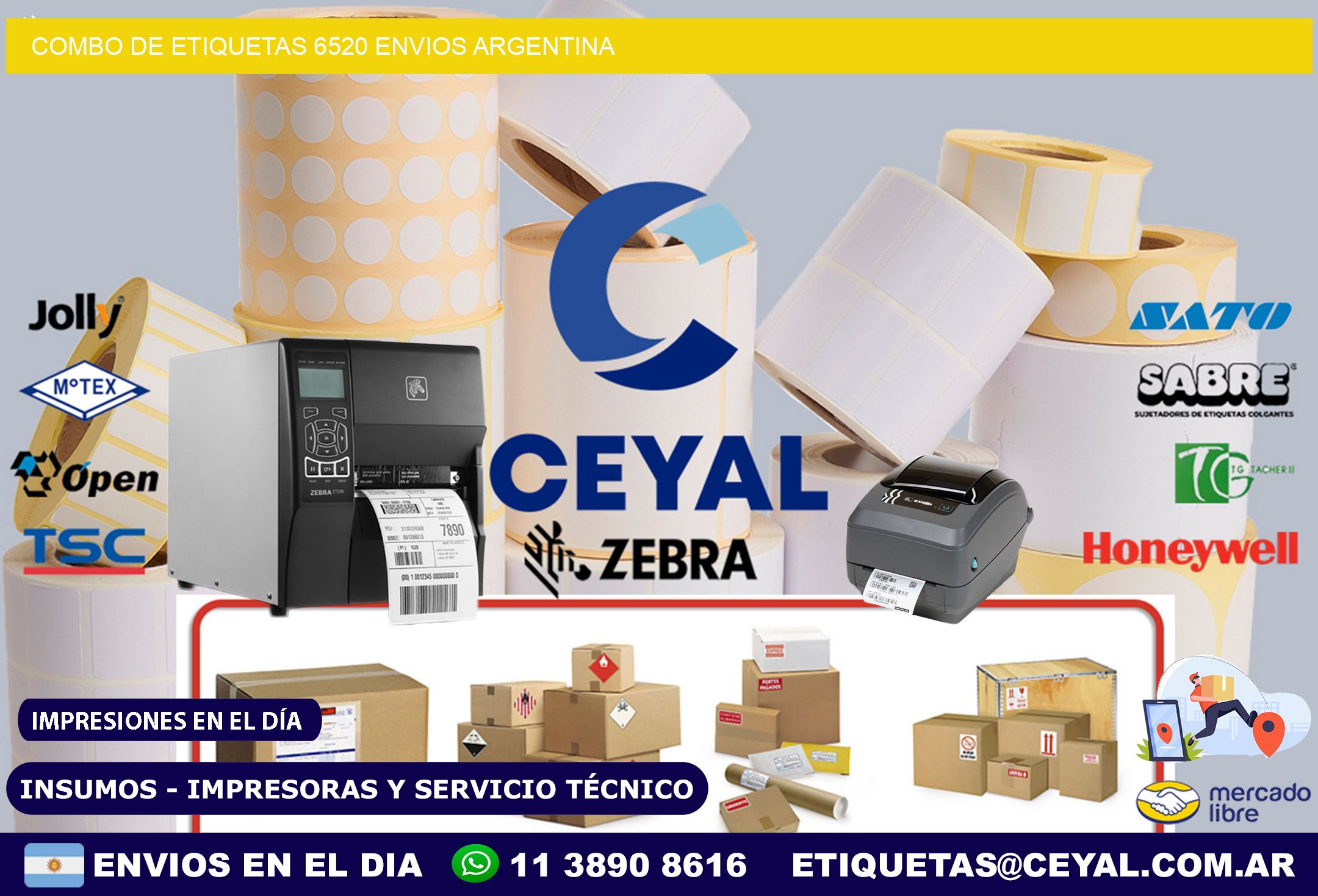 Combo de etiquetas 6520 ENVIOS ARGENTINA