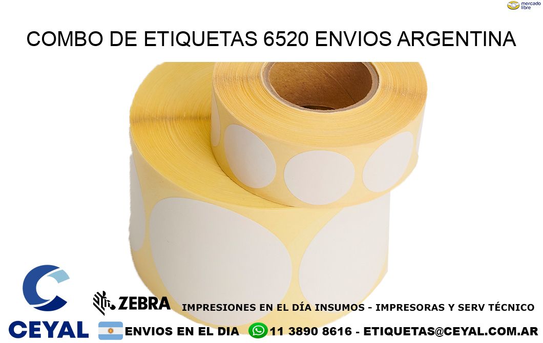 Combo de etiquetas 6520 ENVIOS ARGENTINA